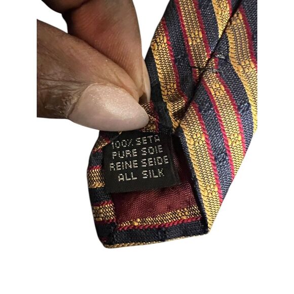 FROG Made in Italy 100% Silk Diagonal Stripe Neck Tie Classic - Picture 4 of 6